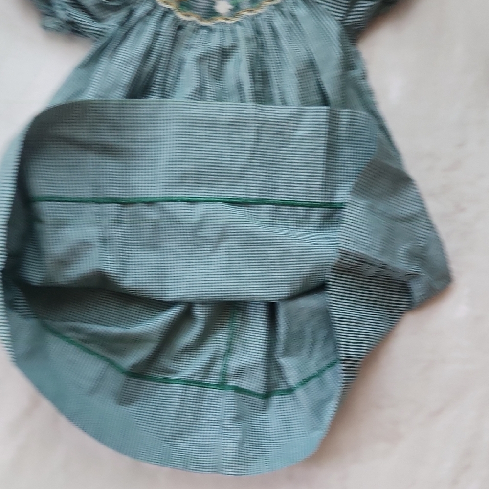 Rosalina Collections Green Gingham Smocked Dress With Chicken Embroidery, SZ 2T - Picture 5 of 7